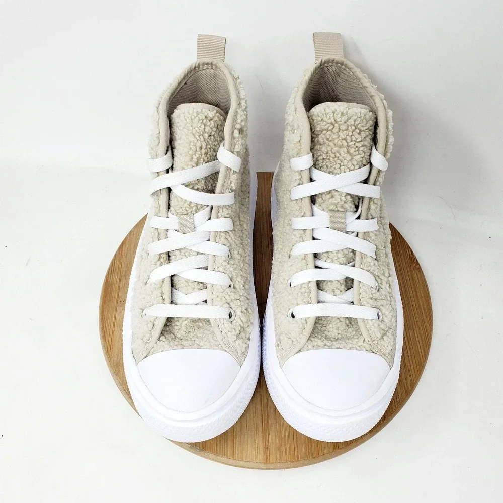 Converse Move Platform Sherpa Kids 2 Fluffy Fuzzy Chuck Taylor All Star Shoes